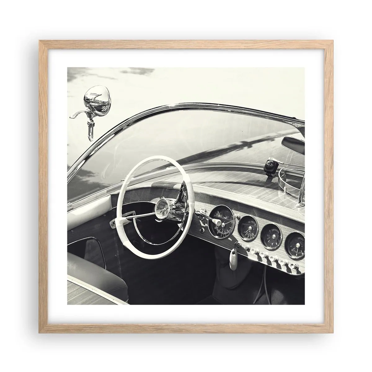 Poster in einem Rahmen aus heller Eiche - Wetter für die Reichen - 50x50 cm