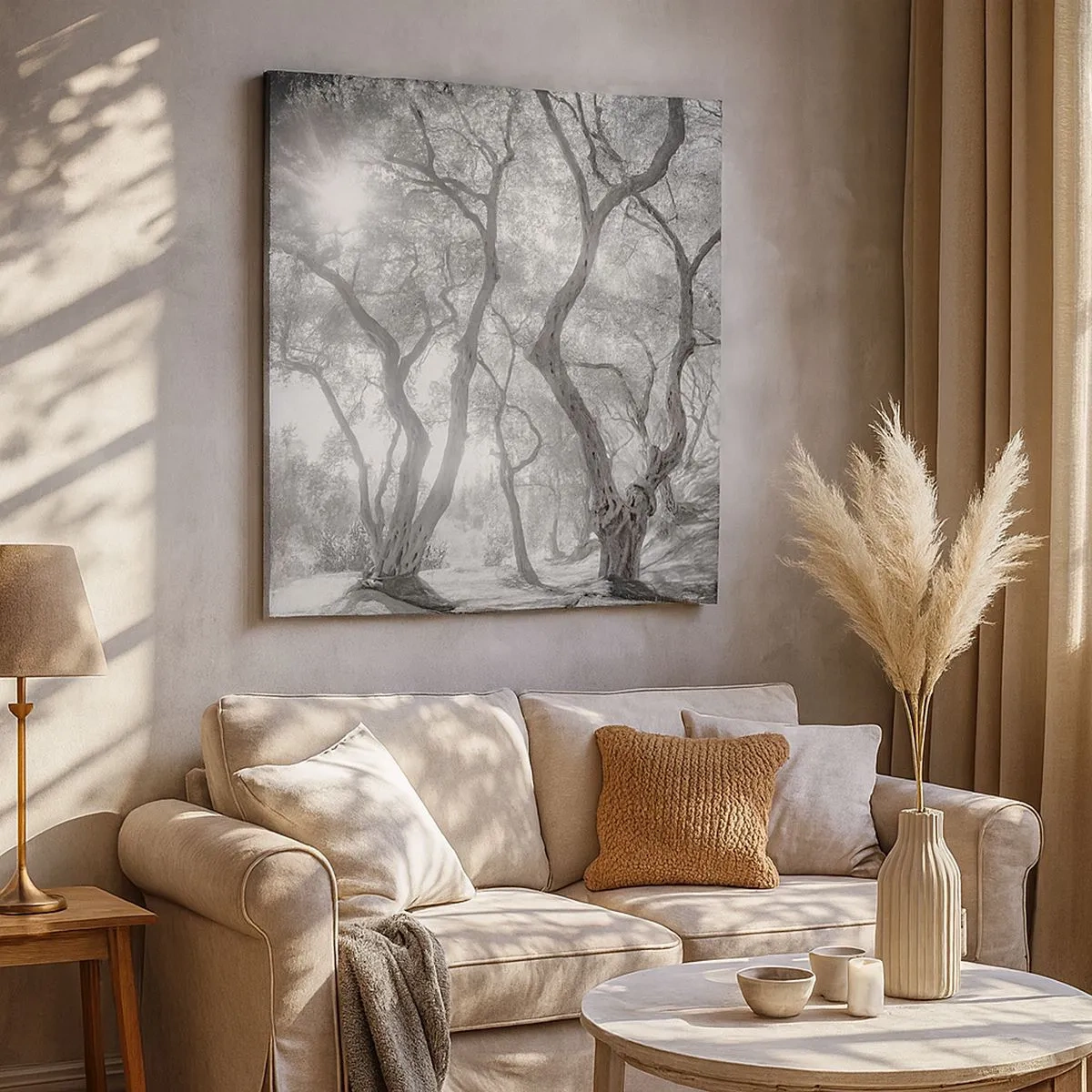 Bild auf Leinwand - Leinwandbild - Im Olivenhain - 30x30 cm