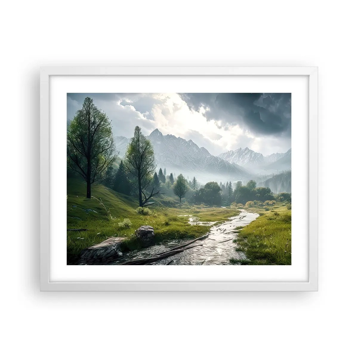 Poster in einem weißen Rahmen - Hin und zurück - 50x40 cm