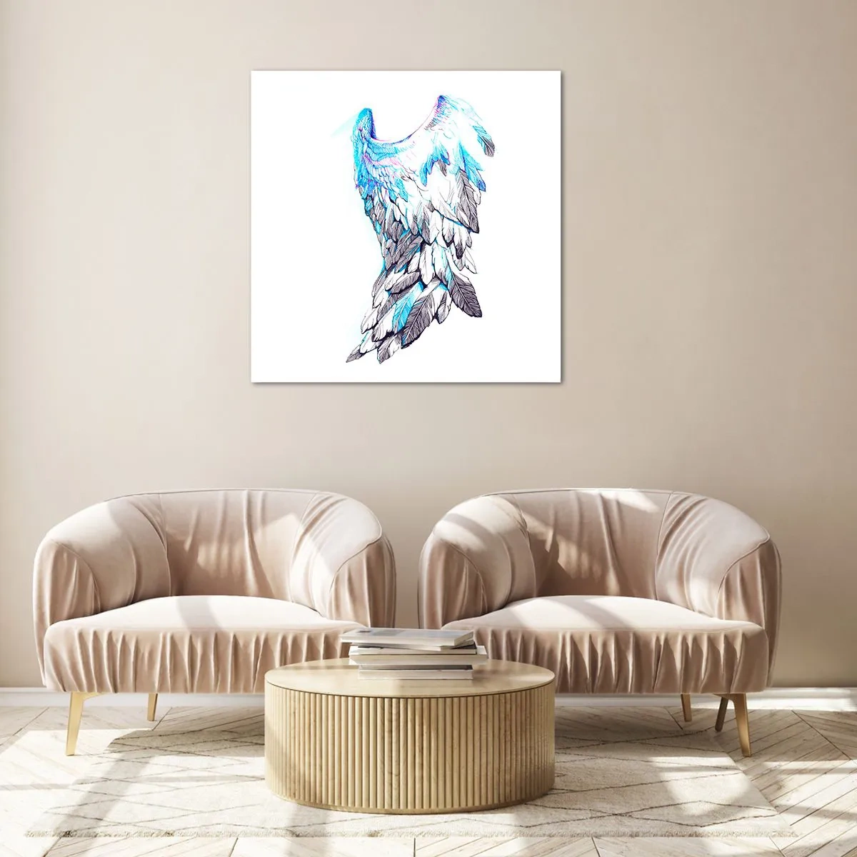 Glasbild - Bild auf glas - Ich brauche Flügel - 60x60 cm