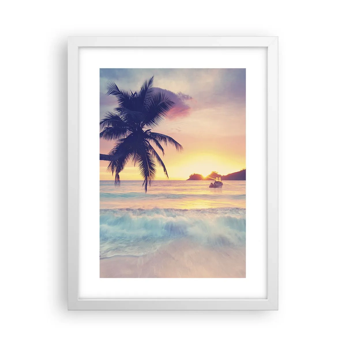 Poster in einem weißen Rahmen - Ein Abend in der Bucht - 30x40 cm