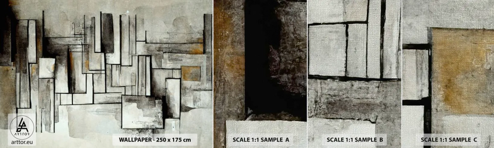 Fototapeten Muster Premium Canvas - Kraft der Einfachheit - Stück, Alt, Striche - 100x30 cm