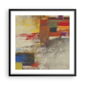 Poster in einem schwarzem Rahmen - Geometrie der Farben - 50x50 cm