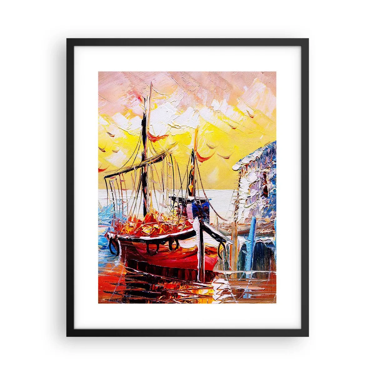 Poster in einem schwarzem Rahmen - Glückliche Rückkehr - 40x50 cm