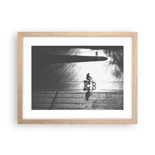 Poster in einem Rahmen aus heller Eiche - Vor sich hin durch die Stadt - 40x30 cm