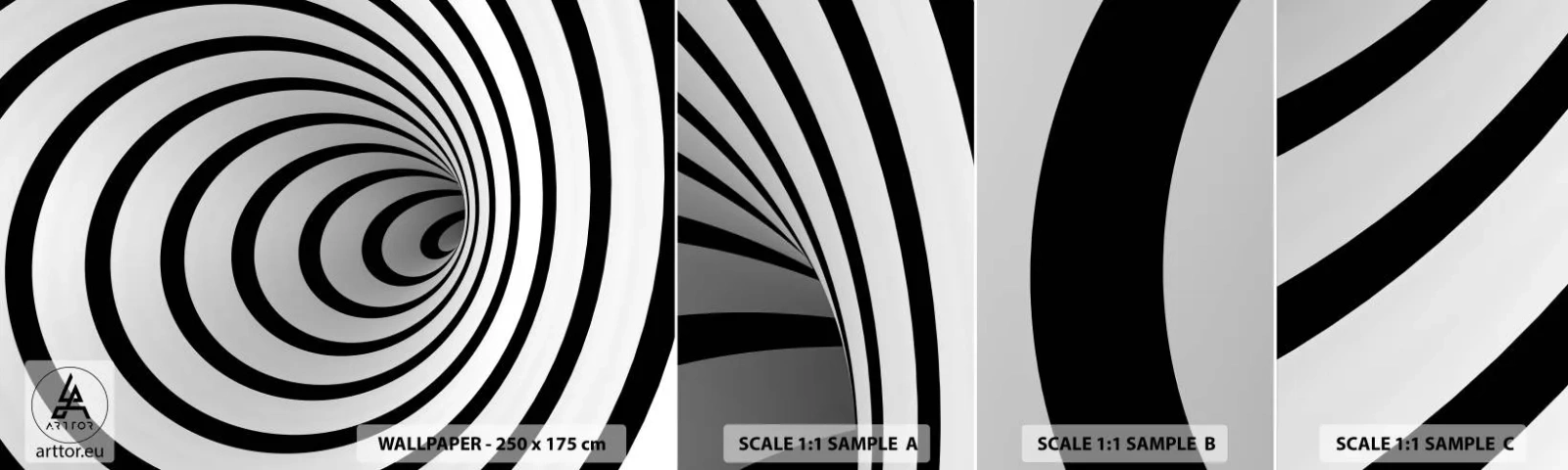 Fototapetenmuster Standard Eco - Sie können dem auch nicht widerstehen? - Abstraktion, 3D, Wirbel - 100x30 cm