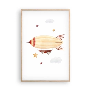 Poster in einem Rahmen aus heller Eiche - Luftschiff - 61x91 cm