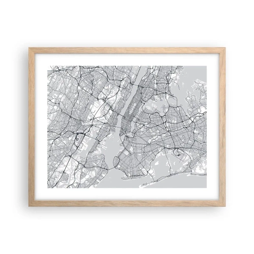 Poster in einem Rahmen aus heller Eiche - Die Anatomie einer Metropole - 50x40 cm