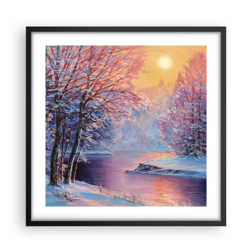 Poster in einem schwarzem Rahmen - Die Farben des Winters - 50x50 cm