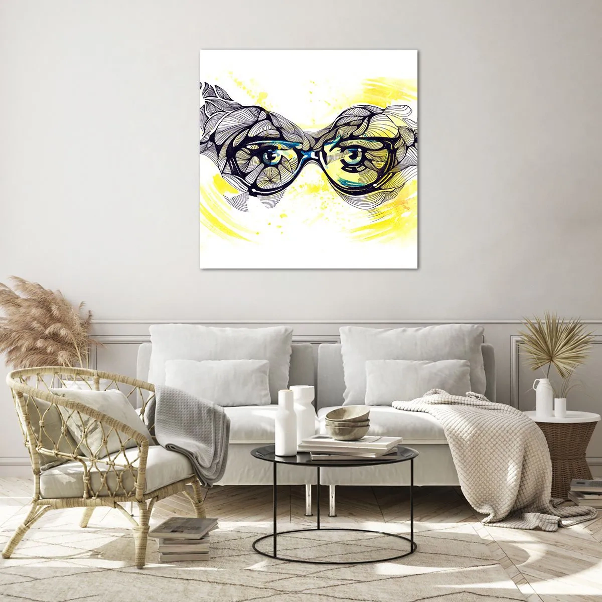 Glasbild - Bild auf glas - Durch blaue Brille - 60x60 cm