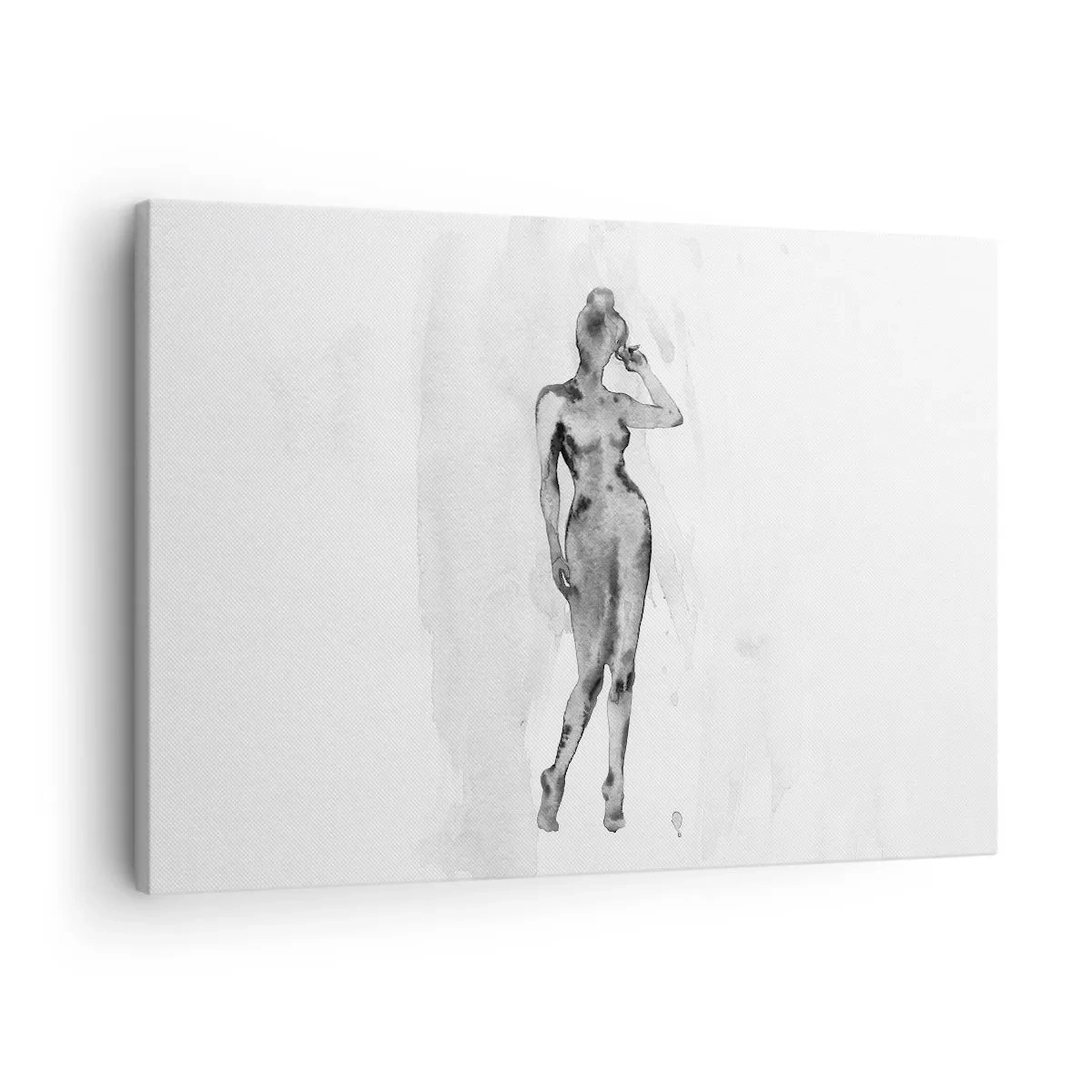 Bild auf Leinwand - Leinwandbild - Skizze einer Frauensilhouette in Grautönen - 70x50cm - Eine Studie über das Ideal der Weiblichkeit - Moderne Wanddekoration für Wohnzimmer und Schlafzimmer ARTTOR