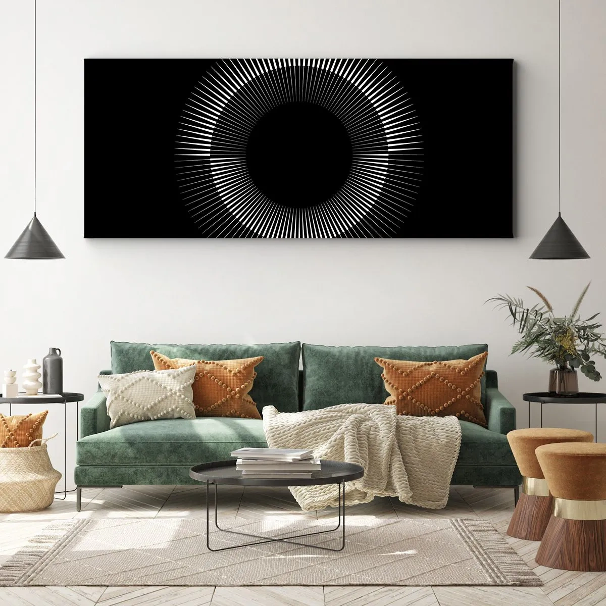 Bild auf Leinwand - Leinwandbild - Schwarze Sonne - 90x30 cm