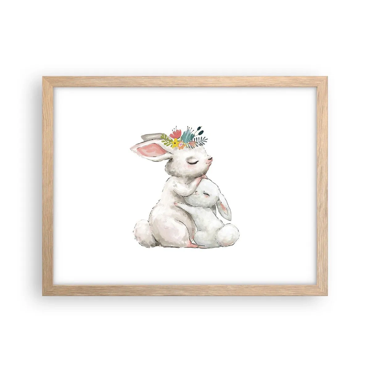 Poster in einem Rahmen aus heller Eiche - Bei Mama ist's am schönsten - 40x30 cm