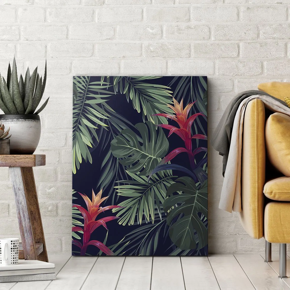 Bild auf Leinwand - Leinwandbild - Im Grünen in Flammen gehen - 55x100 cm