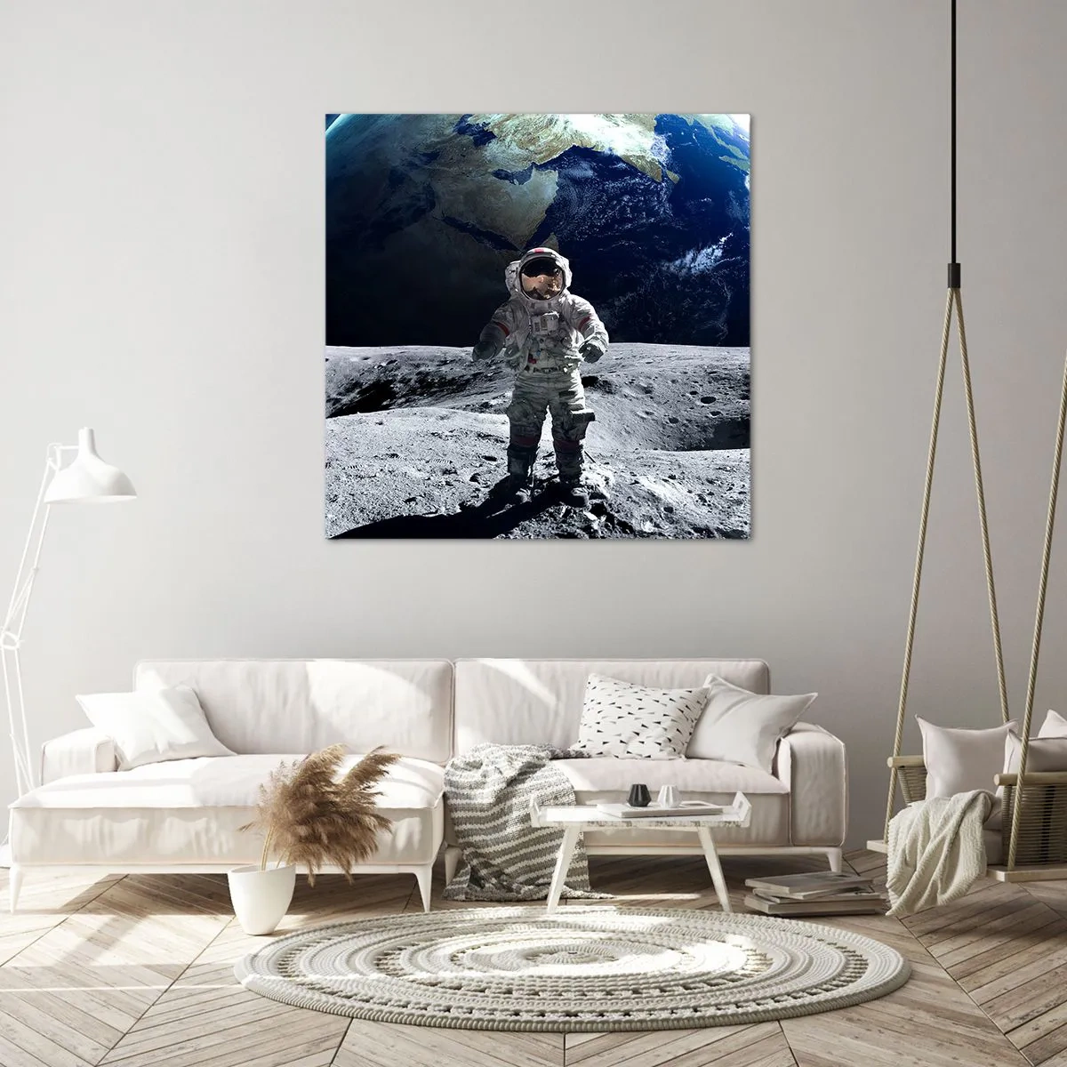 Bild auf Leinwand - Leinwandbild - Grüße vom Mond - 30x30 cm