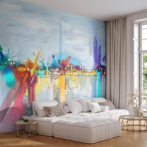 Fototapete Premium Canvas - Freudenbrücke über den Fluss des Lebens - Abstraktion, Stück, Surrealismus - 450x315 cm