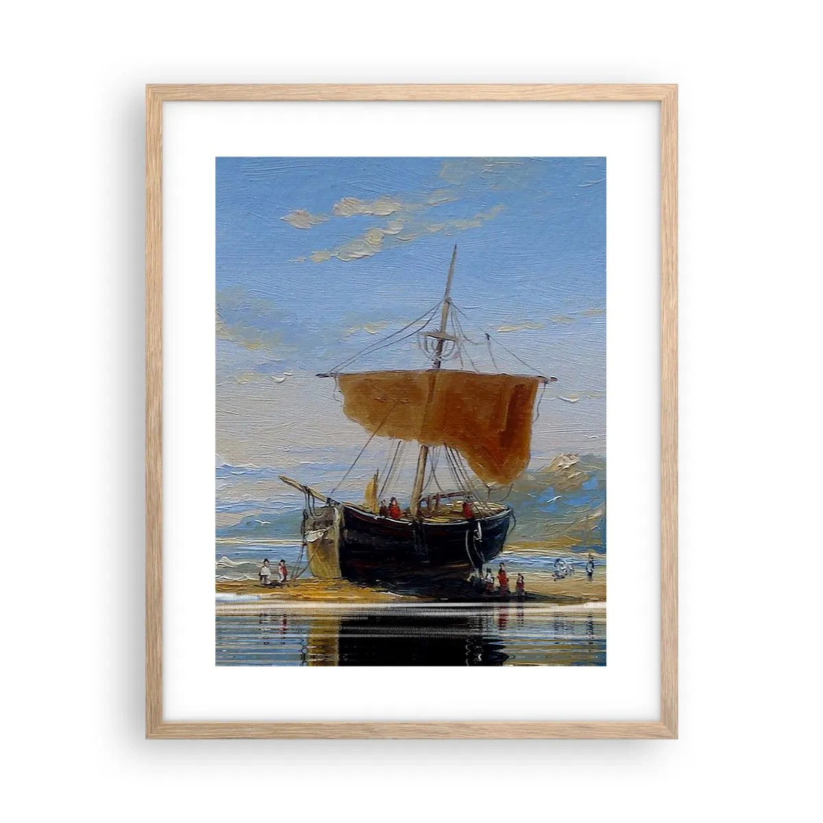 Poster in einem Rahmen aus heller Eiche - Wasser, Land, Luft - 40x50 cm