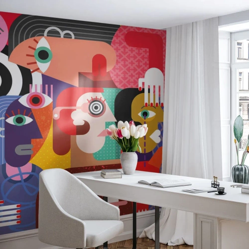 Maßgeschneiderte Fototapete Premium Canvas - Wir sind von Herrn Picasso - Abstraktion, Kubismus, Menschen