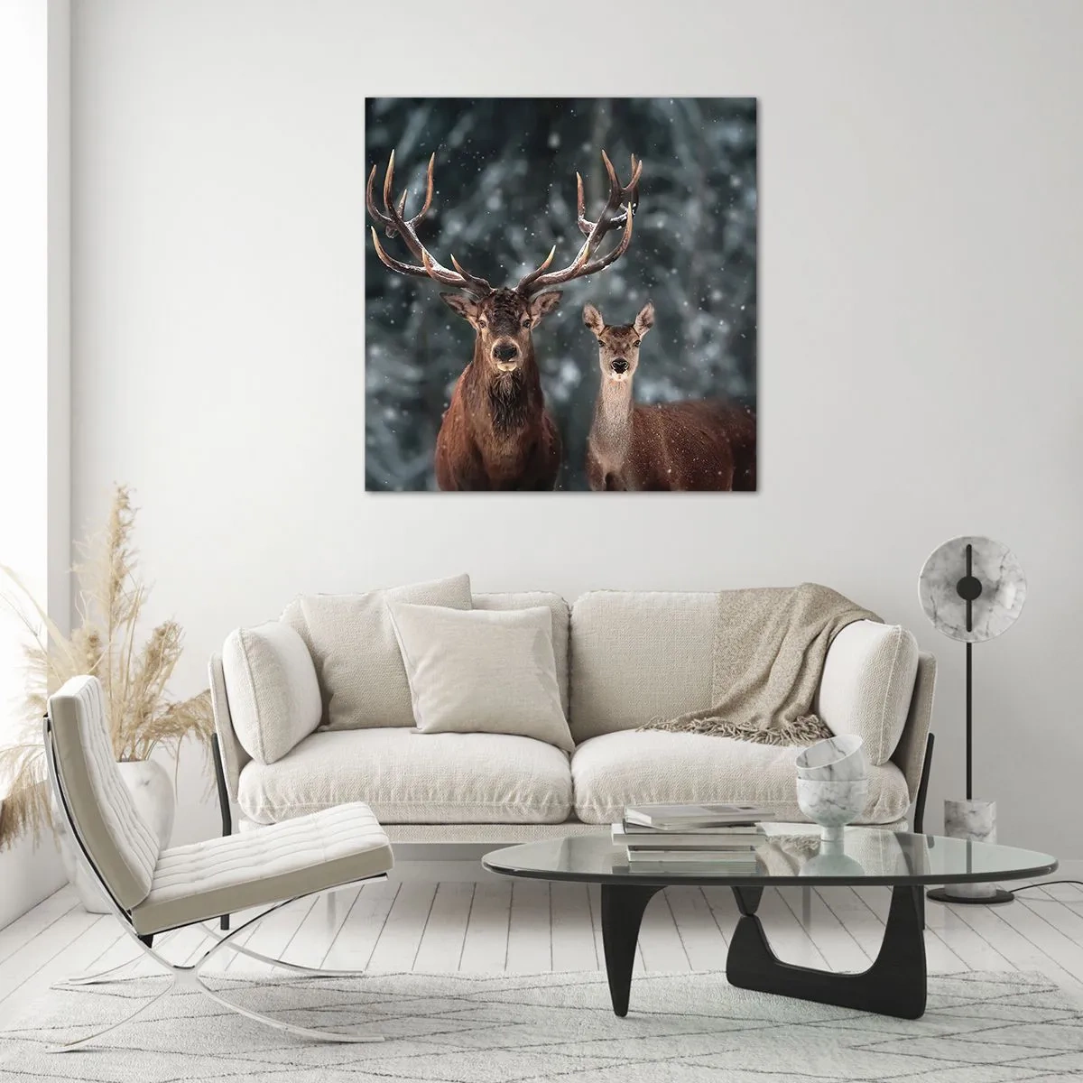 Glasbild - Bild auf glas - Herr des Waldes mit seiner Frau - 60x60 cm