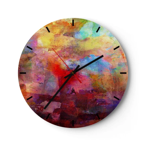 Wanduhr - Glasuhr - Schau in den Regenbogen - 40x40 cm