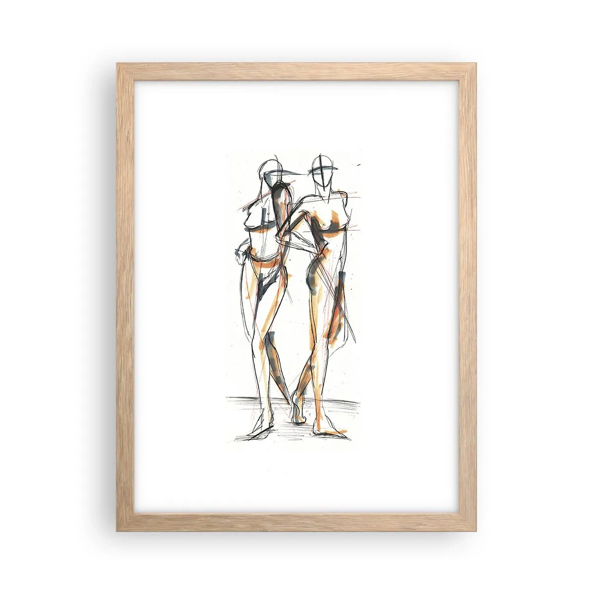 Poster in einem Rahmen aus heller Eiche - Studie der Gnade - 30x40 cm