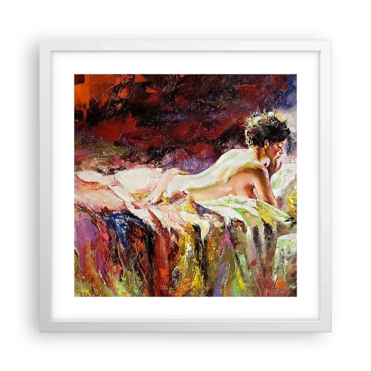 Poster in einem weißen Rahmen - Venus in Gedanken - 40x40 cm