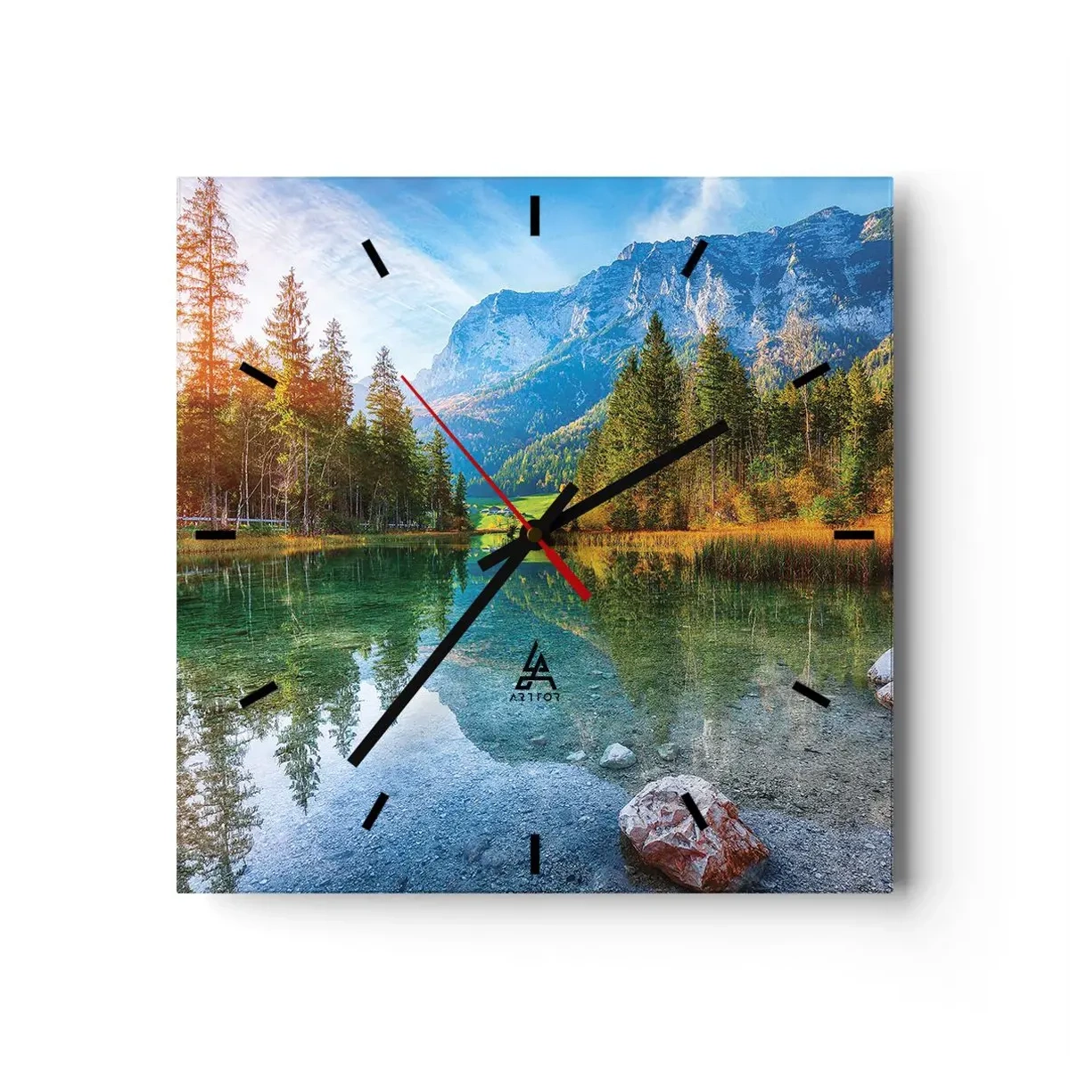 Wanduhr - Glasuhr - Die Sanftheit des Herbstes - 40x40 cm