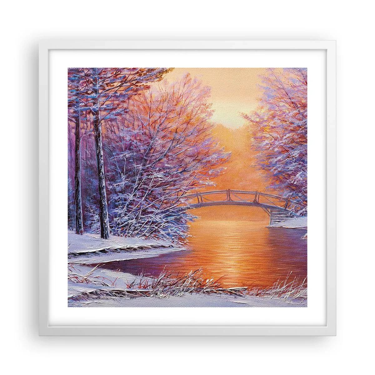 Poster in einem weißen Rahmen - Treffen wir uns hier - 50x50 cm