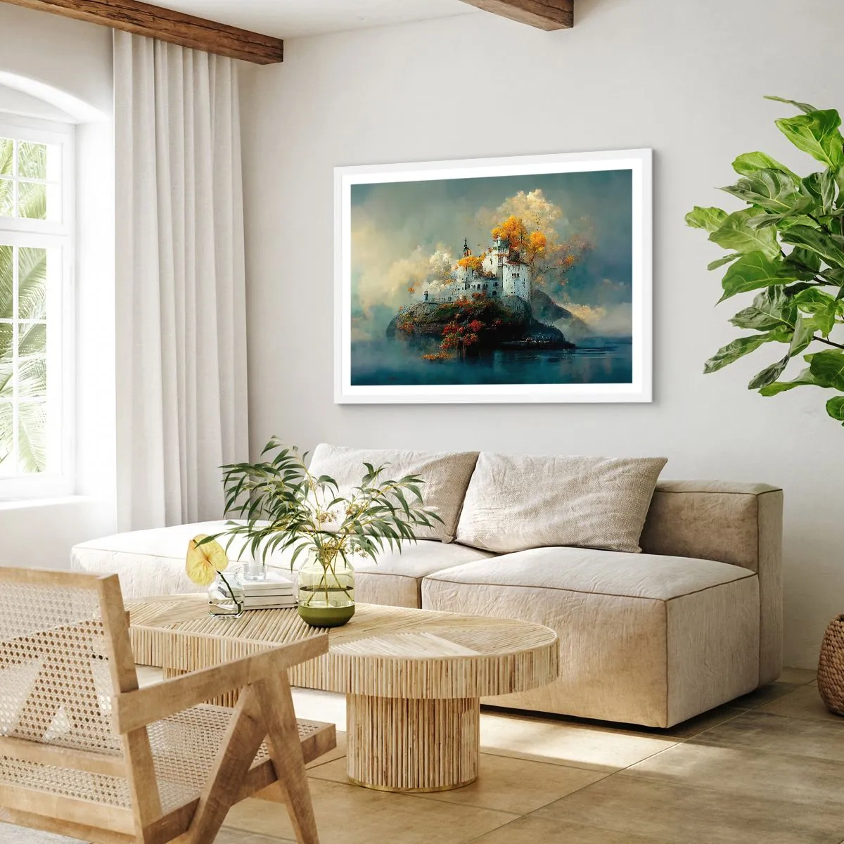 Poster in einem weißen Rahmen - Beginn einer romantischen Geschichte - 40x30 cm