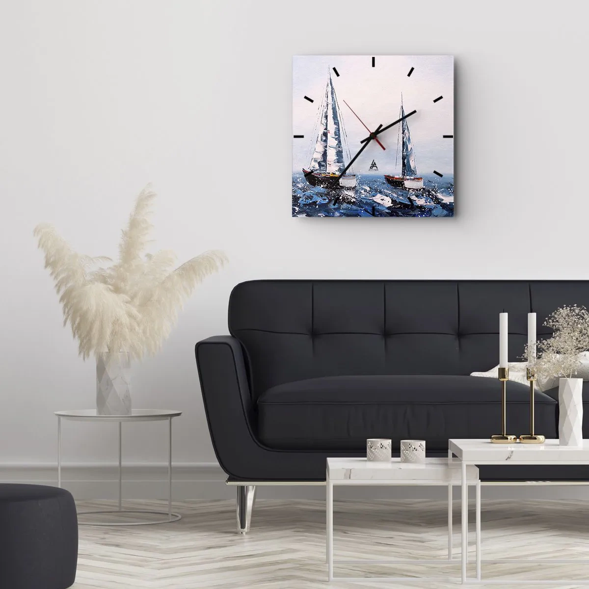 Wanduhr - Glasuhr - Bruderschaft des Windes - 40x40 cm