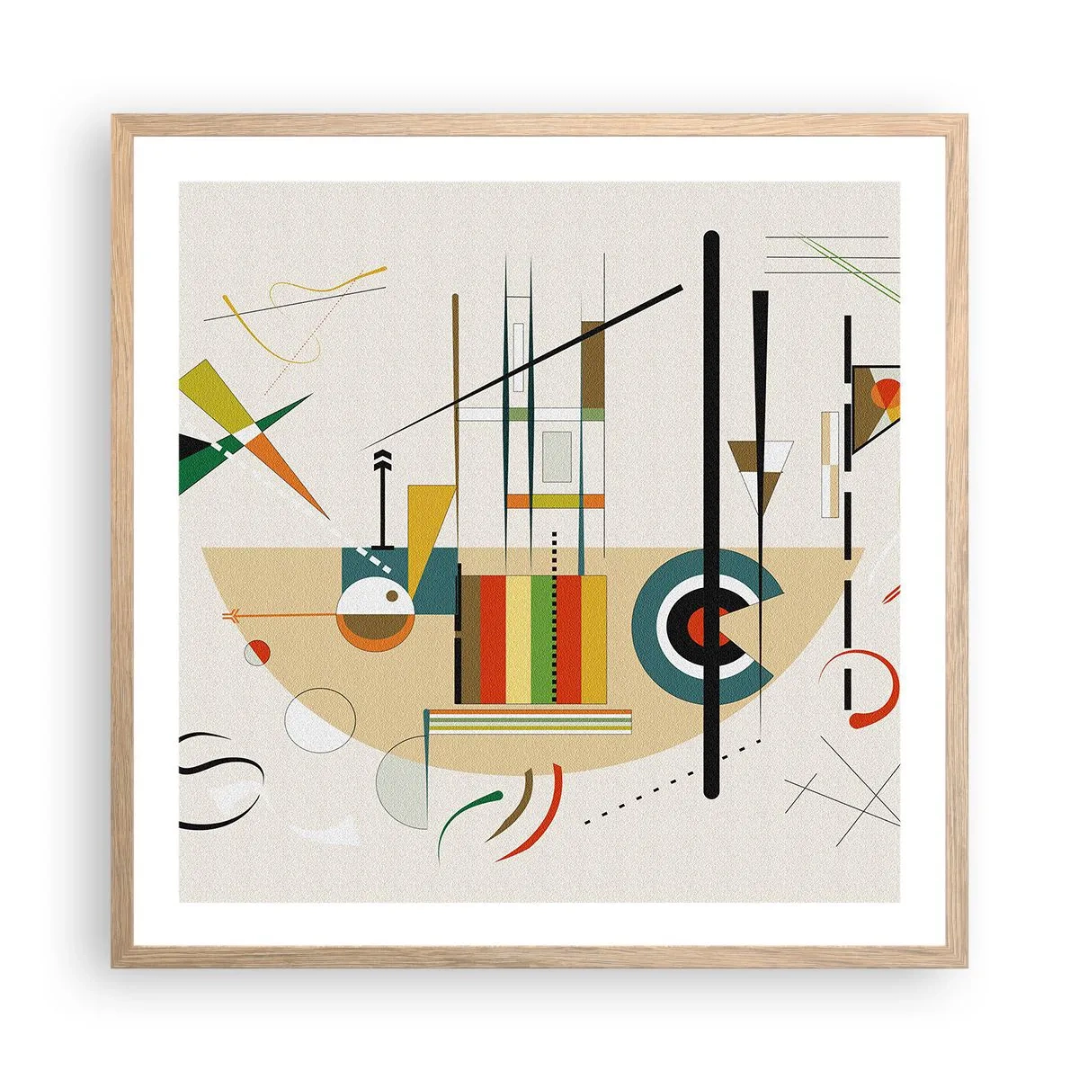 Poster in einem Rahmen aus heller Eiche - Und die Welt lacht - 60x60 cm