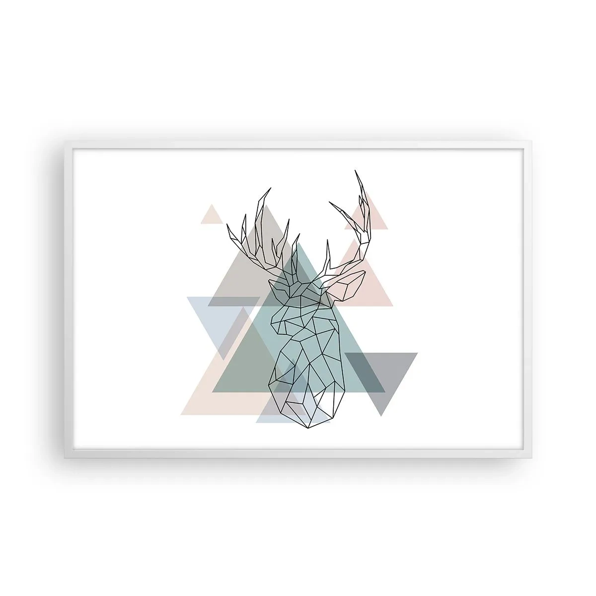 Poster in einem weißen Rahmen - In einem geometrischen Wald - 91x61 cm