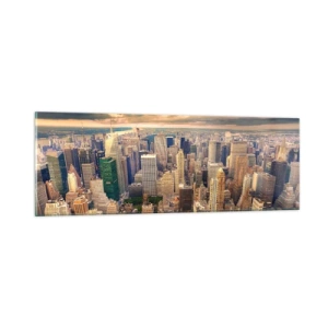 Glasbild - Bild auf glas - Vergoldete Metropole - 90x30 cm