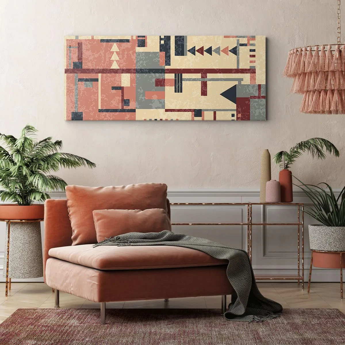Bild auf Leinwand - Leinwandbild - Eine Kombination aus Vertikalen und Ebenen - 100x40 cm
