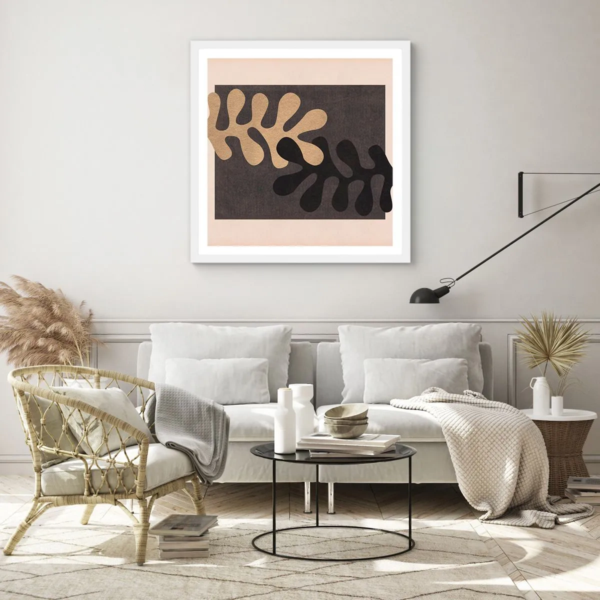 Poster in einem weißen Rahmen - Abwesenheit und Ergänzung - 50x50 cm