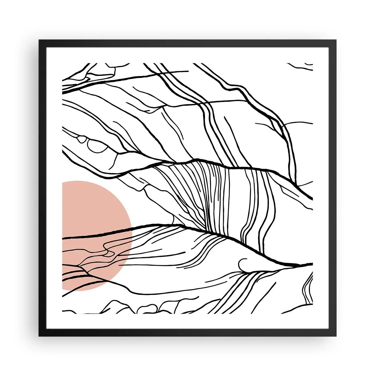Poster in einem schwarzem Rahmen - In einem Netz aus Zweigen - 60x60 cm