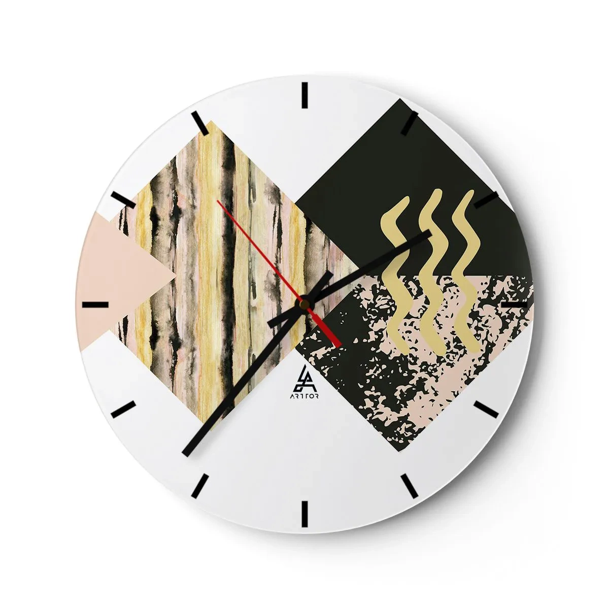 Wanduhr - Glasuhr - Es ist nicht so einfach - 40x40 cm