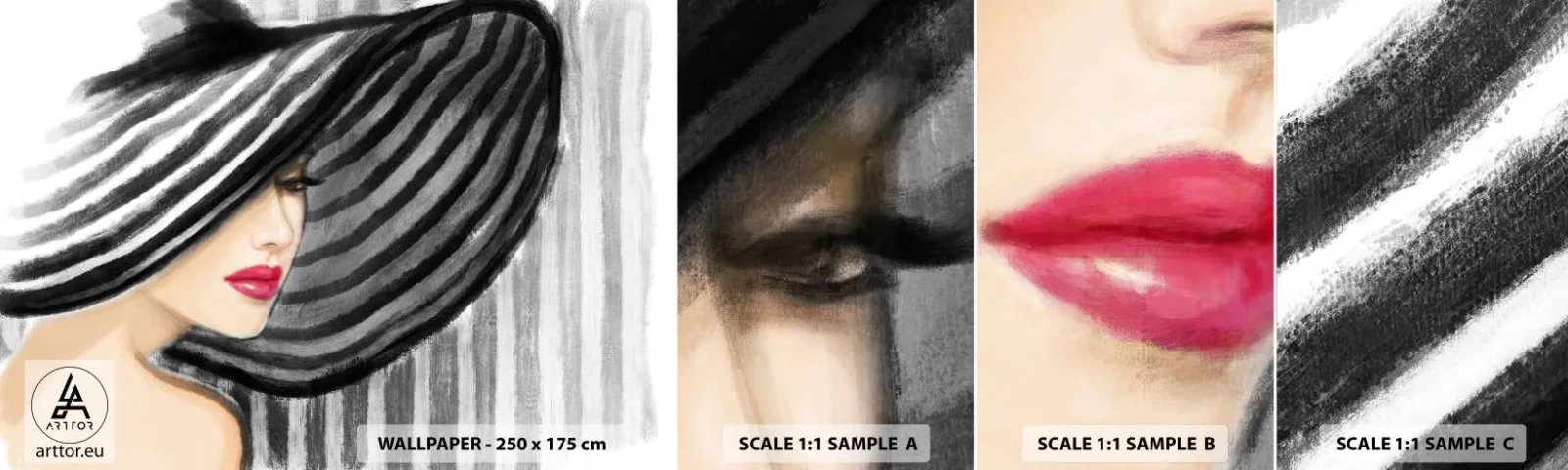 Fototapeten Muster Selbstklebend Deluxe Sticker - Wo soll ich dich finden? - Frau, Das Gesicht einer Frau, Porträt einer Frau - 100x30 cm