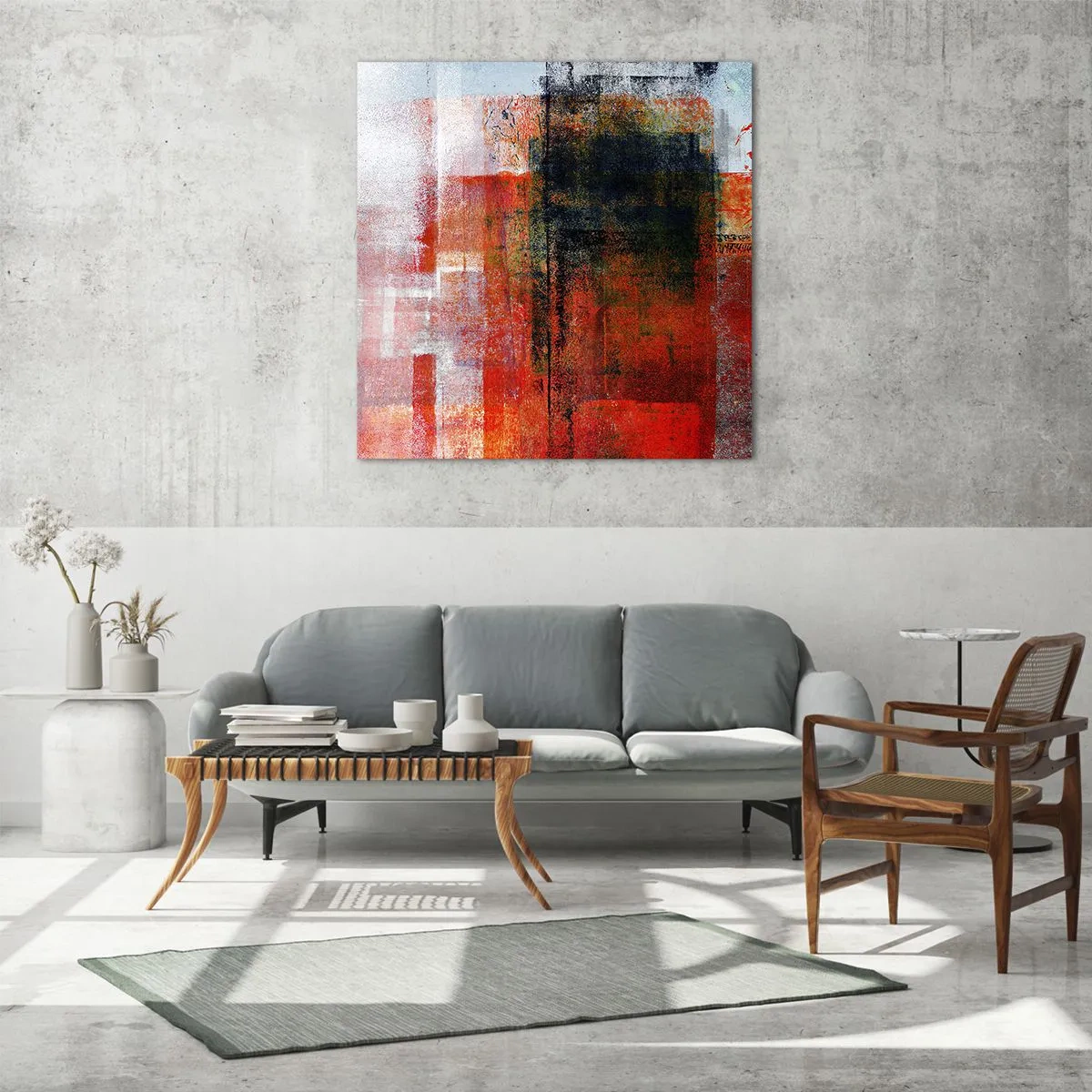 Glasbild - Bild auf glas - Komposition leuchtet - 40x40 cm