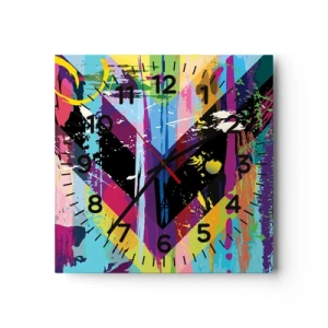 Wanduhr - Glasuhr - Von oben nach unten - 40x40 cm