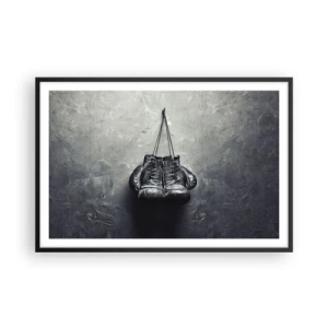 Poster in einem schwarzem Rahmen - Zeit des Kampfes und Zeit des Friedens - 91x61 cm