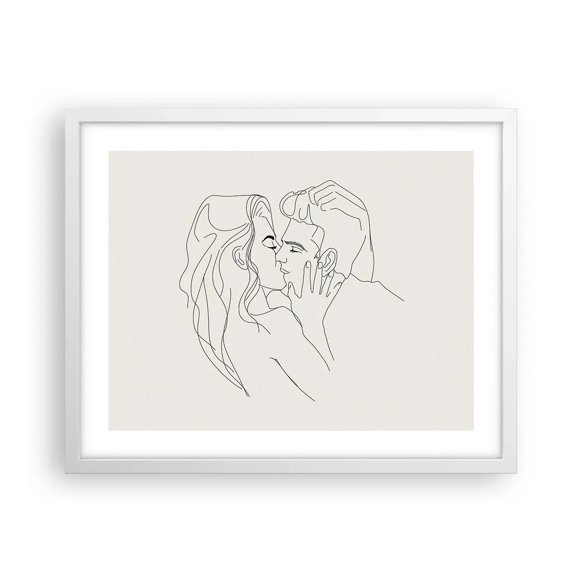 Poster in einem weißen Rahmen - Verstrickt im Gefühl - 50x40 cm