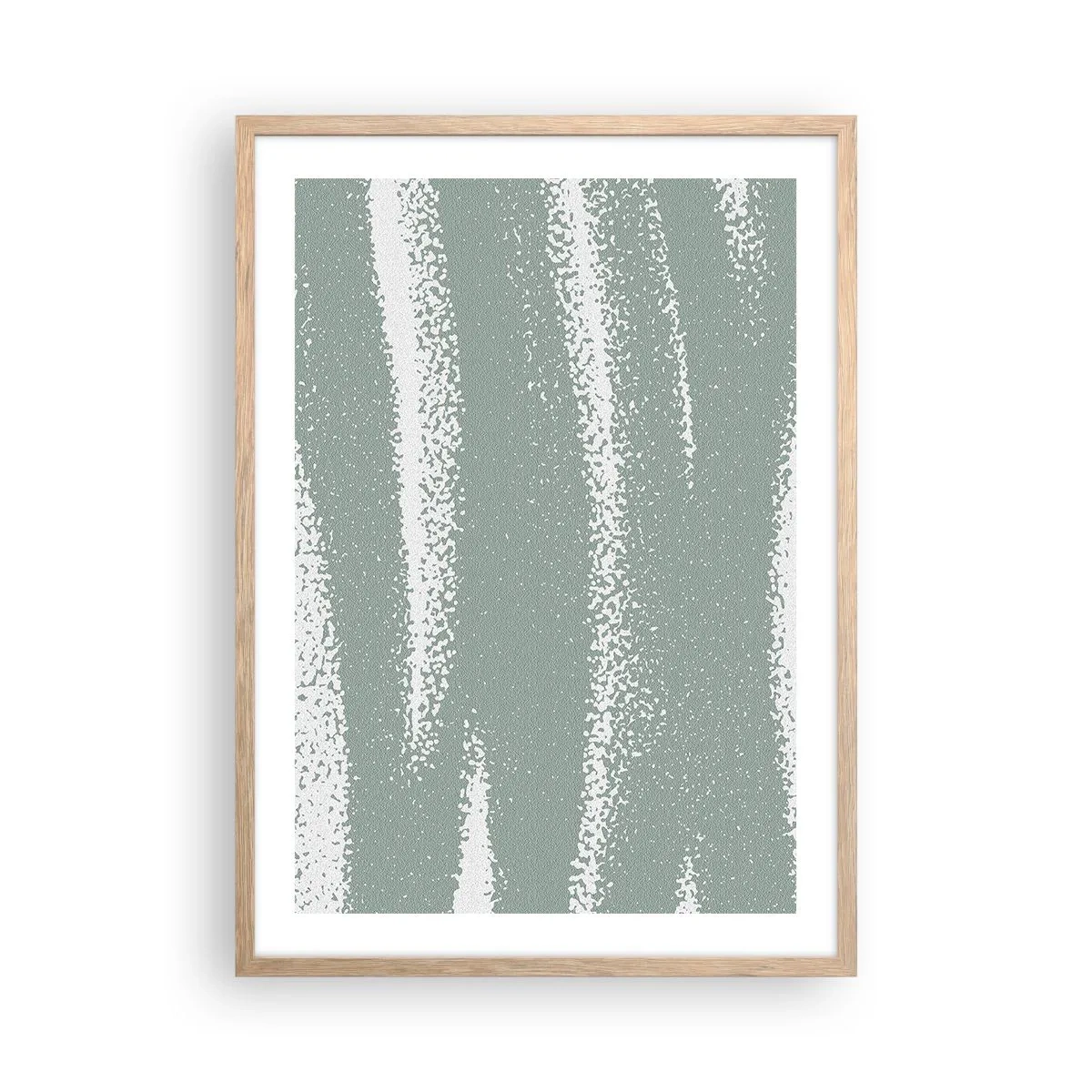 Poster in einem Rahmen aus heller Eiche - Abstraktion im Winterklima - 50x70 cm