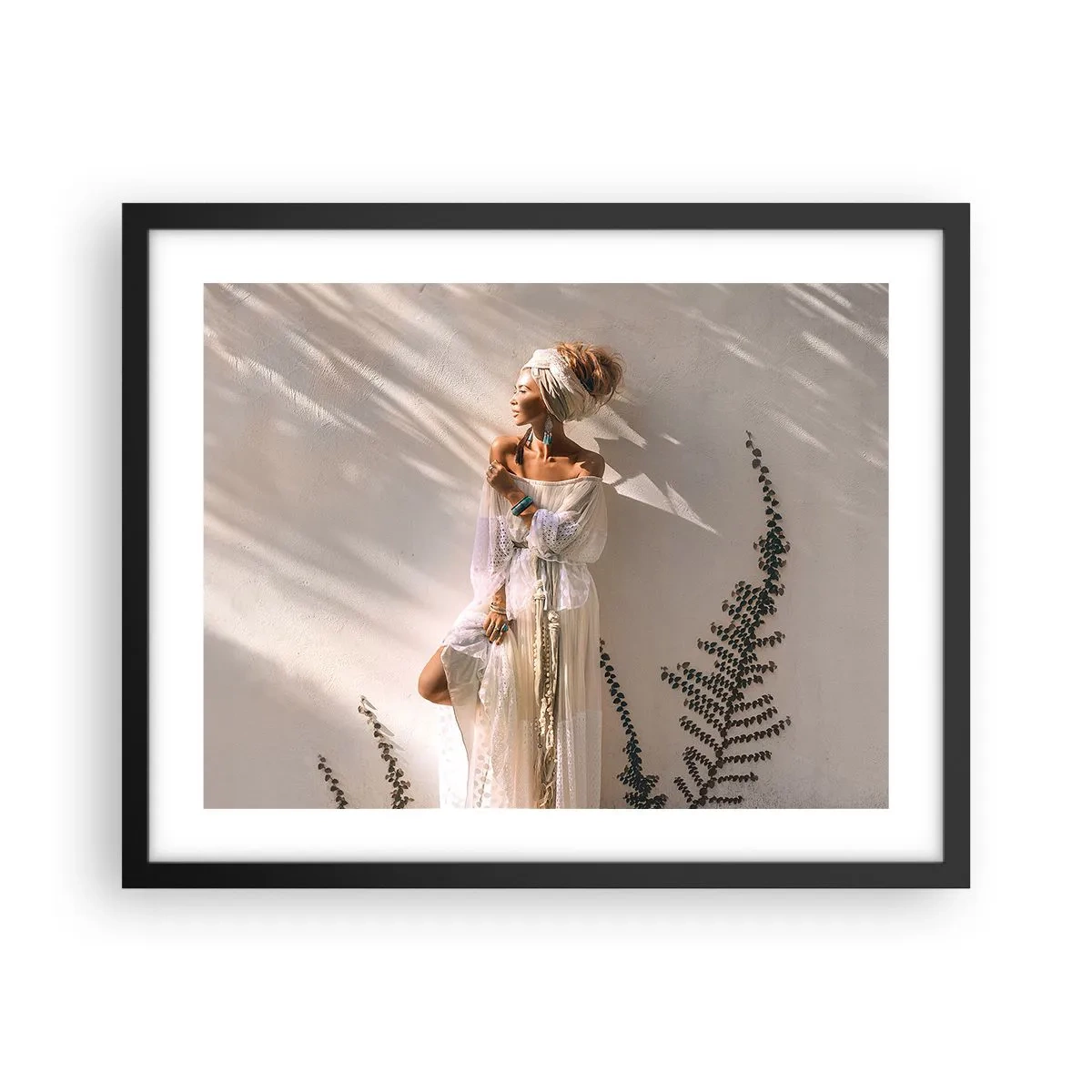 Poster in einem schwarzem Rahmen - Die Sonne und das Mädchen - 50x40 cm