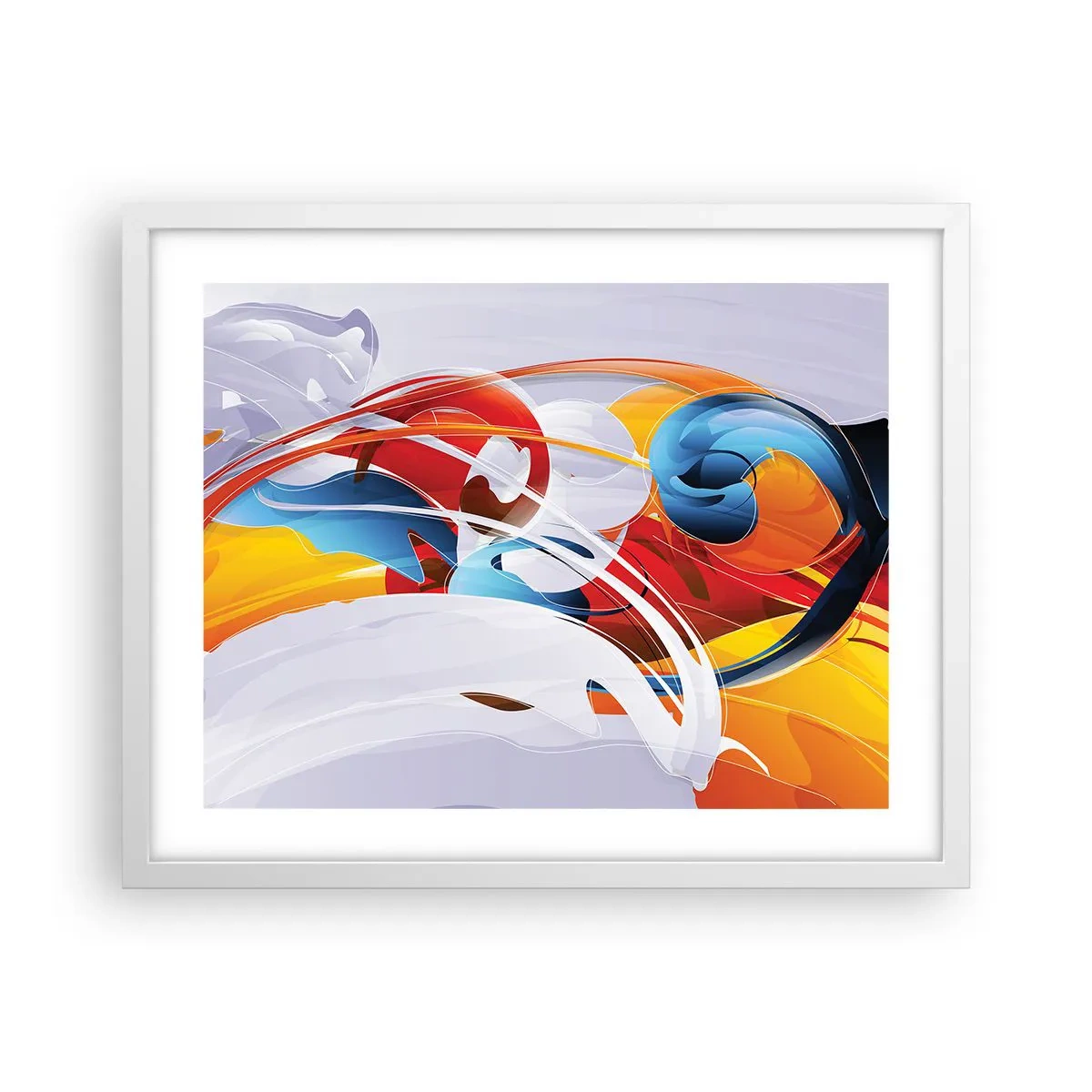 Poster in einem weißen Rahmen - Der Tanz der Elemente - 50x40 cm