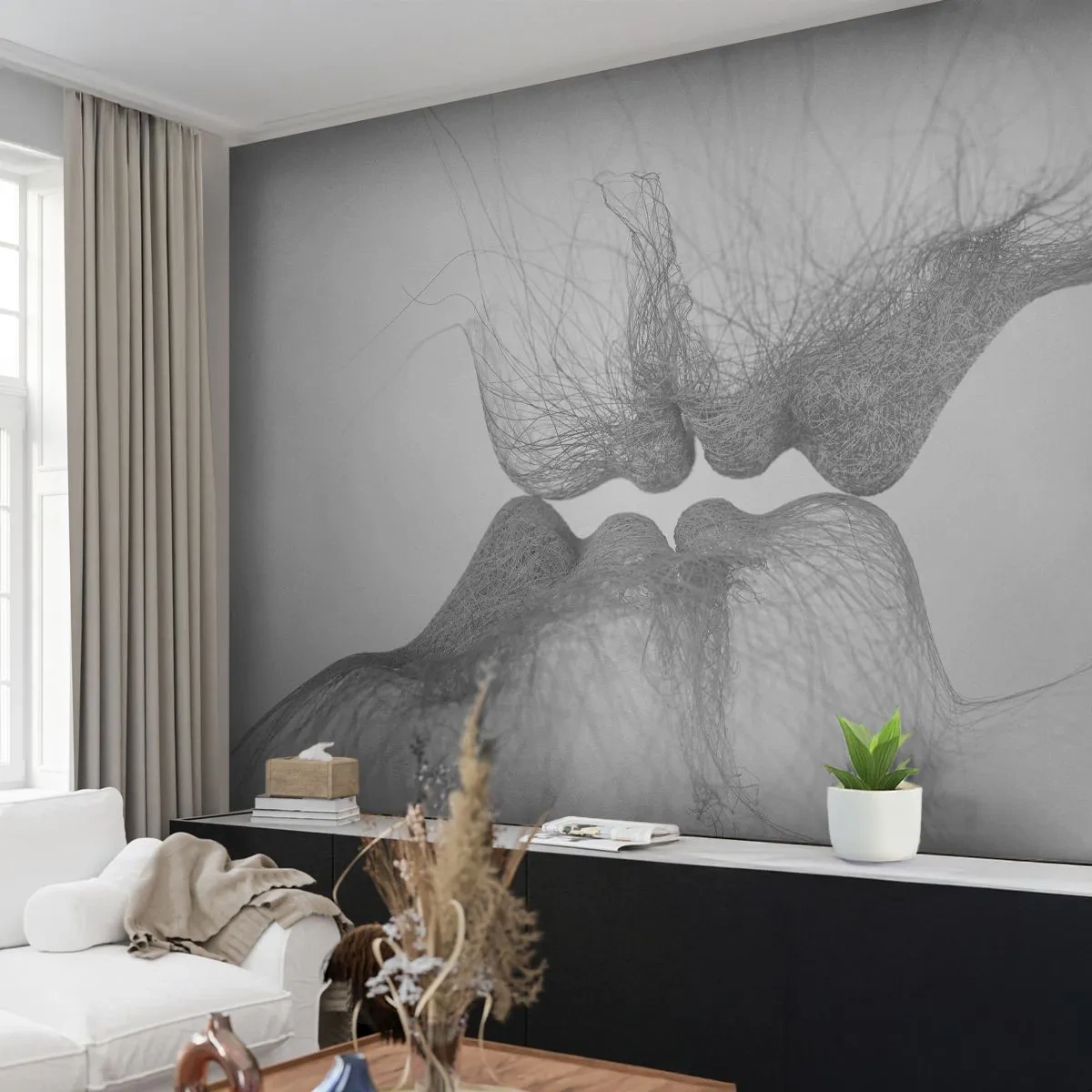 Fototapete Standard Eco - Kuss des Windes - Abstraktion, Grafik, Liebe - 150x105 cm