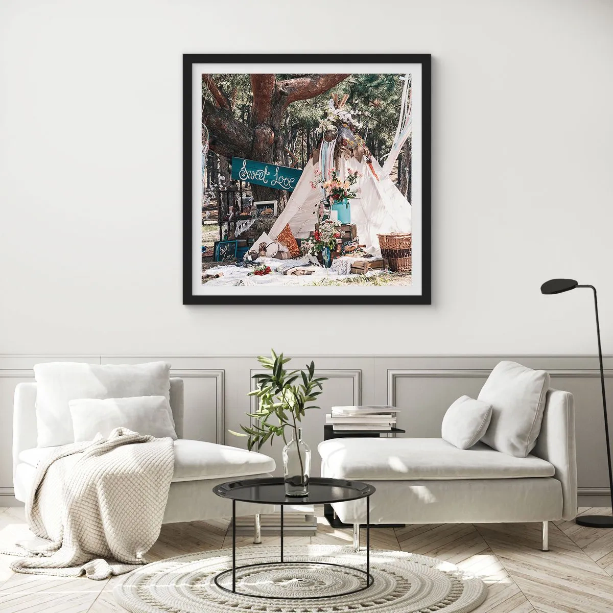 Poster in einem schwarzem Rahmen - Liebe machen ... - 40x40 cm