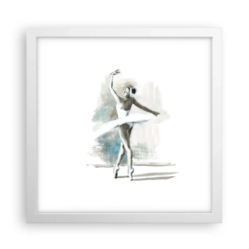 Poster in einem weißen Rahmen - In einen Schwan verzaubert - 30x30 cm