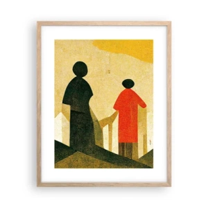 Poster in einem Rahmen aus heller Eiche - Es ist noch ein langer Weg - 40x50 cm