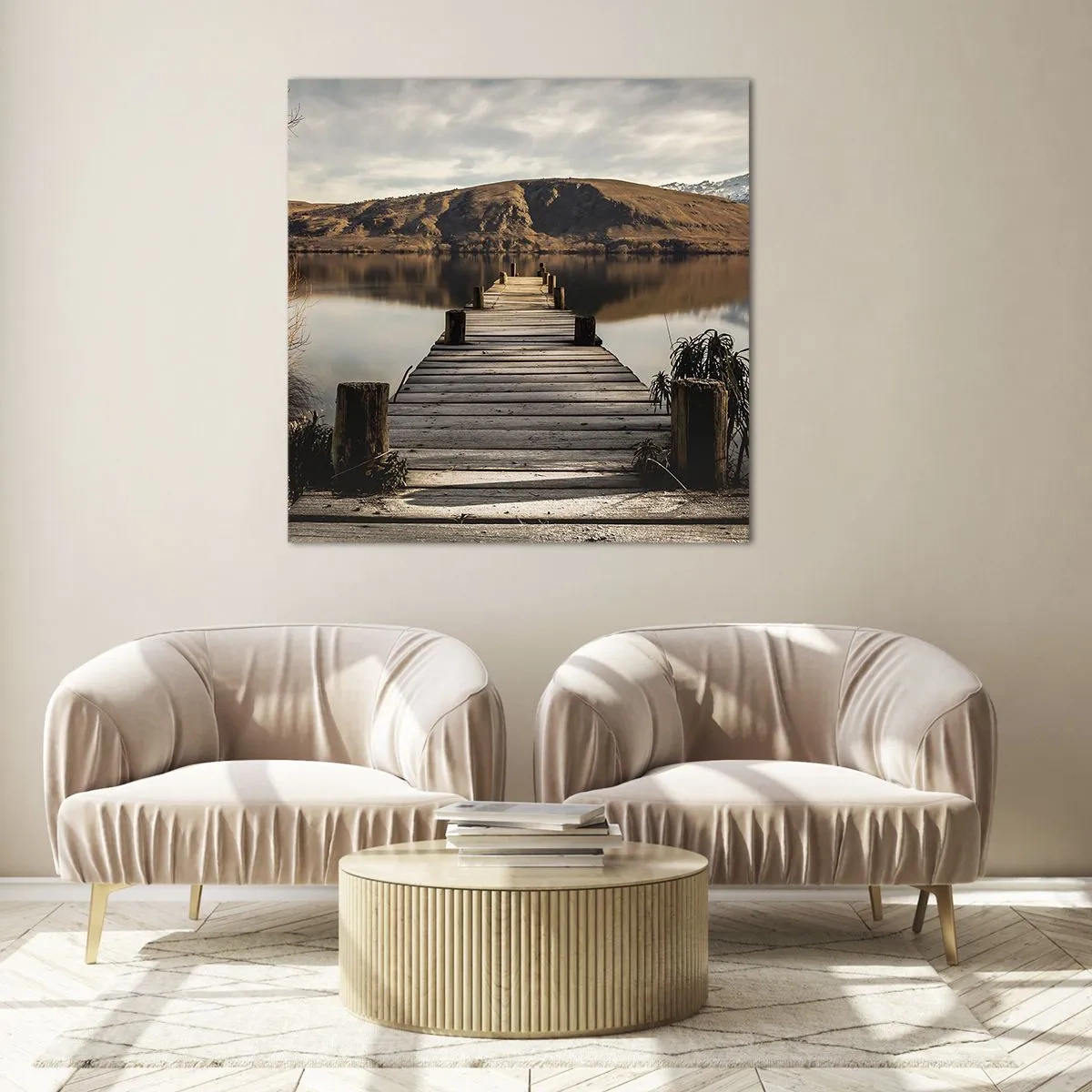 Glasbild - Bild auf glas - Landschaft in Stille - 70x70 cm